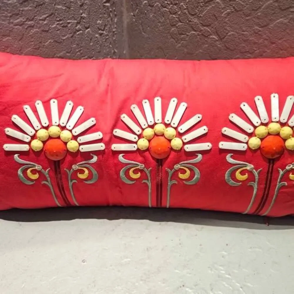 Beaded Echo Red Lumbar Pillow 9